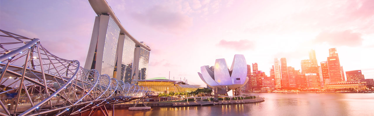 Helix Bridge and Marina Bay